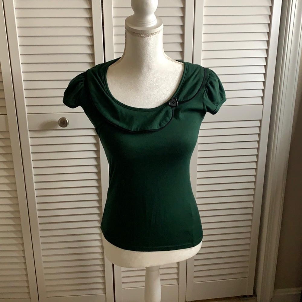 ModCloth emerald green top Rock steady
